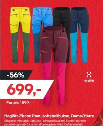 XXL Sport Haglöfs Zircon Pant, Softshellbukse, Dame/Herre tilbud