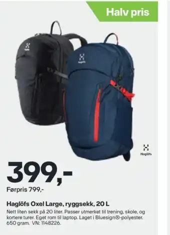 XXL Sport Haglöfs Oxel Large, Ryggsekk, 20L tilbud