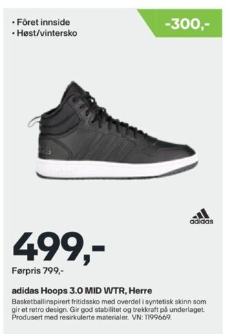 XXL Sport Adidas Hoops 3.0 MID WTR, Herre tilbud