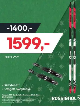 XXL Sport Rossignol XC Set Delta Performance Skate, Race Binding 22/23 tilbud