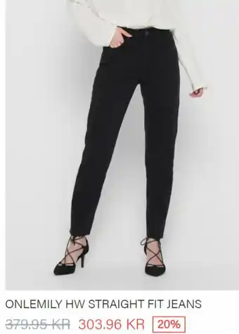 ONLY Onlemily HW Straight Fit Jeans tilbud