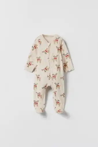 ZARA Pyjamas i velvet med julemotiv reinsdyr tilbud