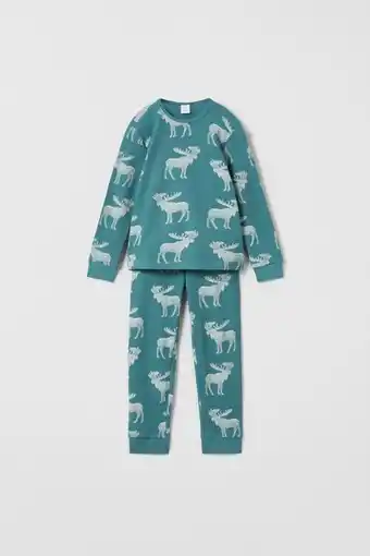 ZARA Waffle pyjamas med elger tilbud