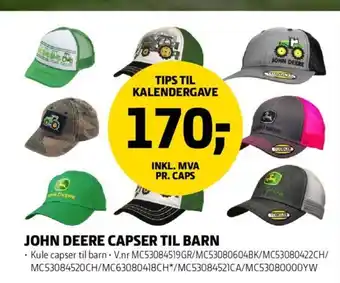 Felleskjøpet John Deere Capser Til Barn tilbud
