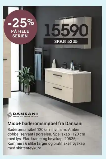 Baderingen Mido+ baderomsmøbel fra dansani tilbud