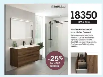 Baderingen Inzo baderomsmøbel i brun eik fra dansani tilbud