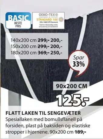 JYSK Flatt laken til sengevæter tilbud