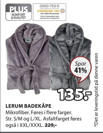 JYSK Lerum badekåpe tilbud