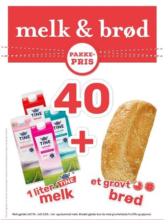 Coop Marked Tine melk & brød tilbud