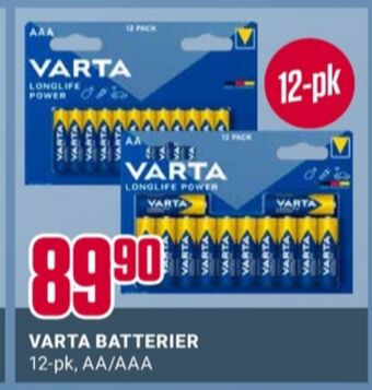 Europris Varta batterier tilbud