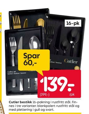 Rusta Cutler bestikk tilbud