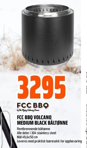 Coop Obs FCC BBQ Volcano Medium Black Båltønne tilbud