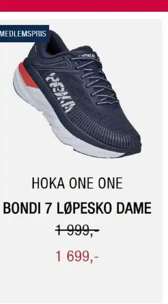 Sport 1 Hoka One One Bondi 7 Løpesko Dame tilbud