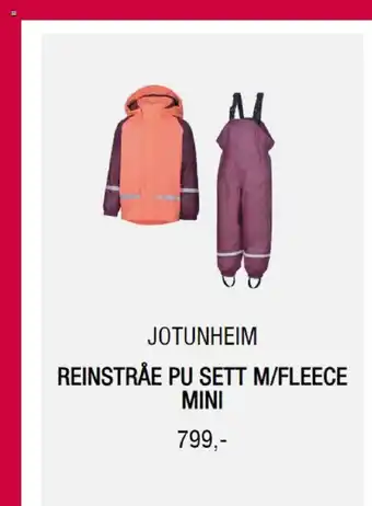 Sport 1 Jotunheim Reinstråe Pu Sett M/ Fleece Mini tilbud
