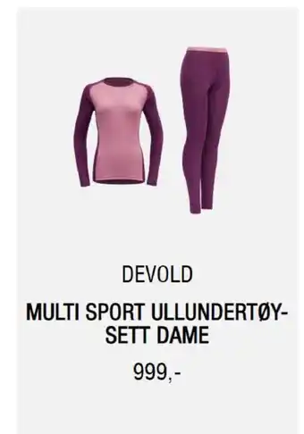 Sport 1 Devold Multi Sport Ullundertøy Sett Dame tilbud