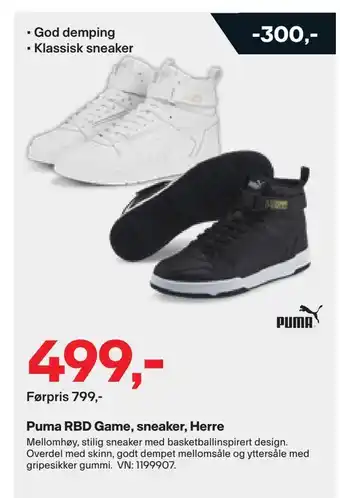 XXL Sport Puma rbd game, sneaker, herre tilbud