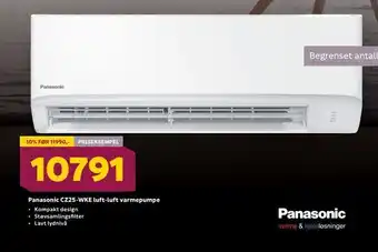 Megaflis Panasonic cz25-wke luft-luft varmepumpe tilbud