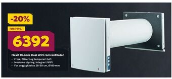 Megaflis Flexit roomie dual wifi romventilator tilbud