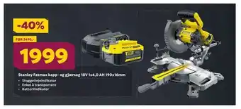 Megaflis Stanley fatmax kapp- og gjærsag 18v 1x4,0 ah 190x16mm tilbud