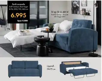 Fagmøbler Fevik Sovesofa tilbud