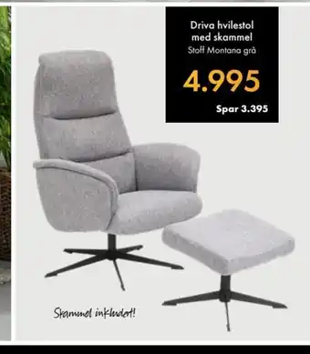 Fagmøbler Driva hvilestol tilbud