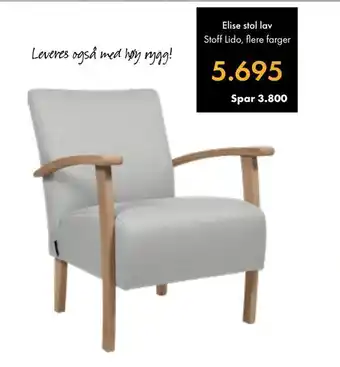 Fagmøbler Elise stol lav tilbud
