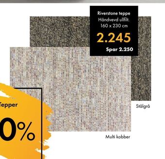 Fagmøbler Riverstone teppe tilbud