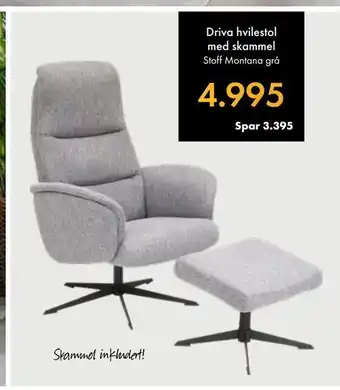 Driva hvilestol med skammel