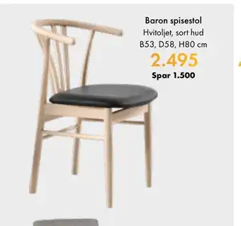Fagmøbler Baron spisestol tilbud