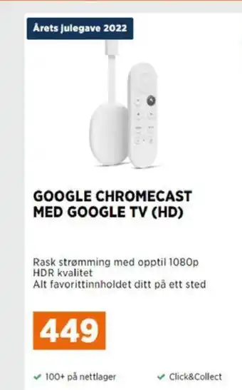 POWER Google Chromecast Med Google Tv (HD) tilbud