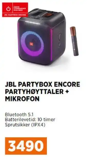 POWER JBL Partybox Encore Partyhøyttaler + Mikrofon tilbud