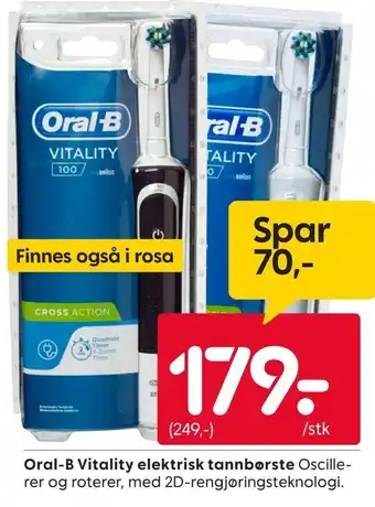 Rusta Oral-b vitality elektrisk tannbørste tilbud