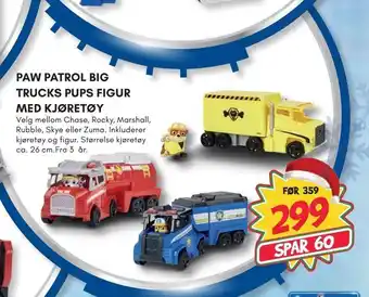 Extra Leker Paw patrol big trucks pups figur med kjøretøy tilbud