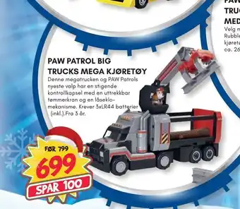 Extra Leker Paw patrol big trucks mega kjøretøy tilbud