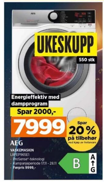 POWER Aeg vaskemaskin tilbud