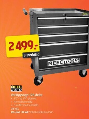 Jula Verktøyvogn 128 Deler tilbud