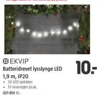 Jula Batteridrevet Lysslynge LED 1,9m, IP20 tilbud