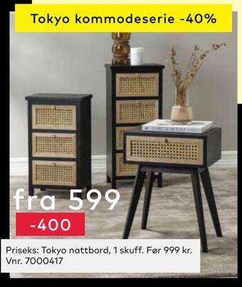 Skeidar Tokyo nattbord, 1 skuff tilbud