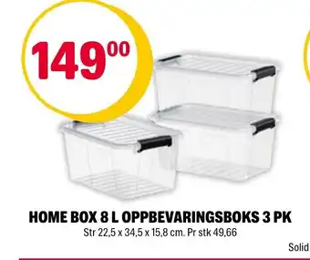 Coop Extra Home Box 8 L Oppbevaringsboks 3 pk tilbud