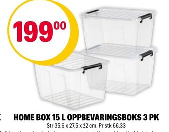 Coop Extra Home Box 15 L Oppbevaringsboks 3 pk tilbud