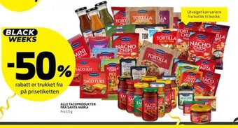 Bunnpris Alle Tacoprodukter Fra Santa Maria tilbud