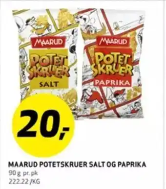 Bunnpris Maarud Potetskruer Salt Og Paprika tilbud