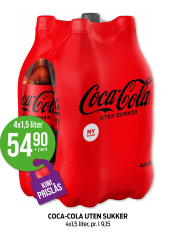 Kiwi Coca-Cola Uten Sukker tilbud