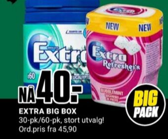 Europris Extra tyggegummi tilbud