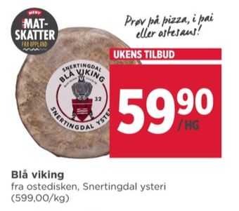 Meny Snertingdal ysteri ost tilbud
