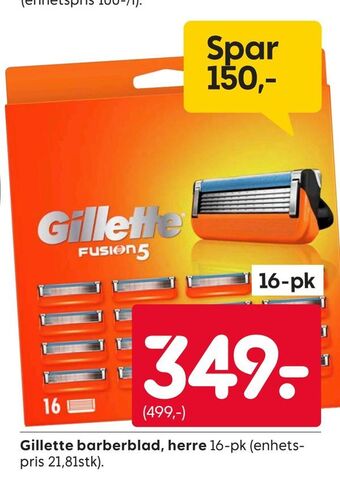 Rusta Gillette barberblad, herre tilbud