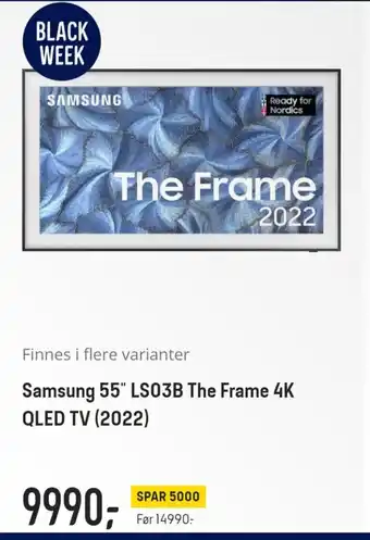 Elkjøp Samsung 55" LS03B The Frame 4K QLED TV (2022) tilbud