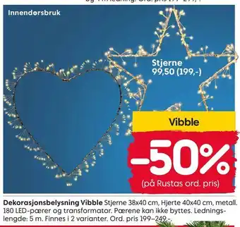 Rusta Dekorasjonsbelysning vibble tilbud
