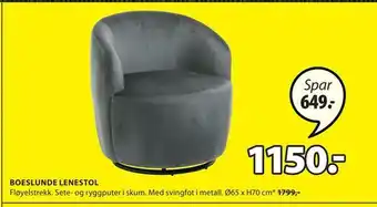 JYSK Boeslunde lenestol tilbud