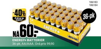 Europris Energy plus batterier tilbud